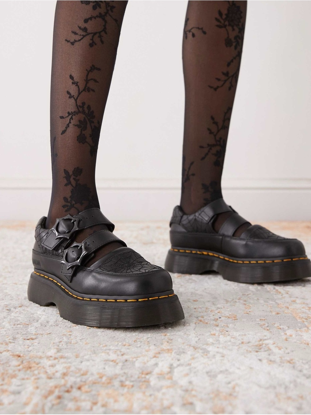 New DR. MARTENS X Wednesday Buzz Mary Jane Platform Shoes 8 - Picture 2 of 15